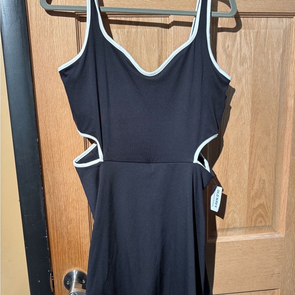 Old Navy Black Dress with White Trim